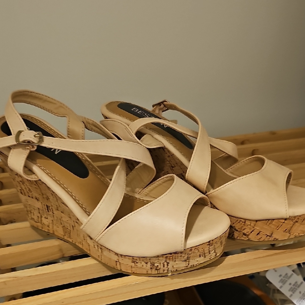Beige Wedge Sandals Size6